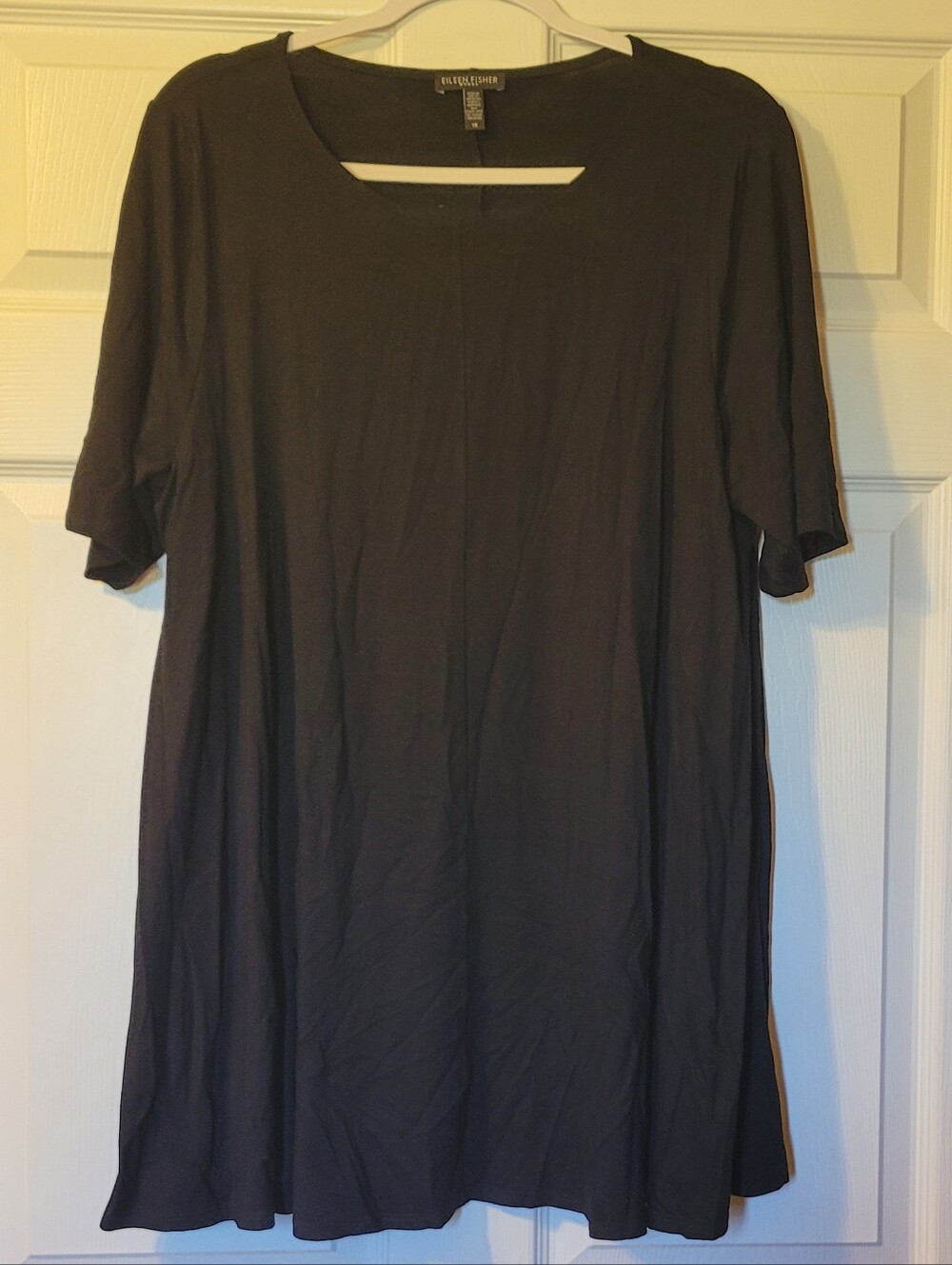 Eileen Fisher Black Short-Sleeve Swing Tunic